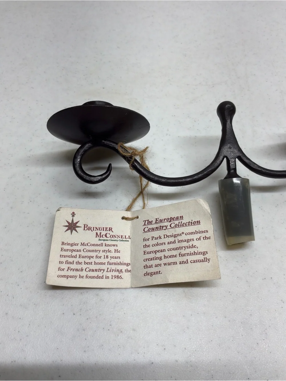 Bringier McConnell Scroll Metal Double Candle Wine Topper